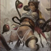 NSFW tentacle hentai horror fantasy porn art female paladin ravaged and raped by tentacle monster hardcore sex art.