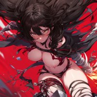 mitsu mitsu art tales of tales of berseria velvet crowe bandages breasts garter nipples no bra pussy thighhighs torn clothes uncensored
