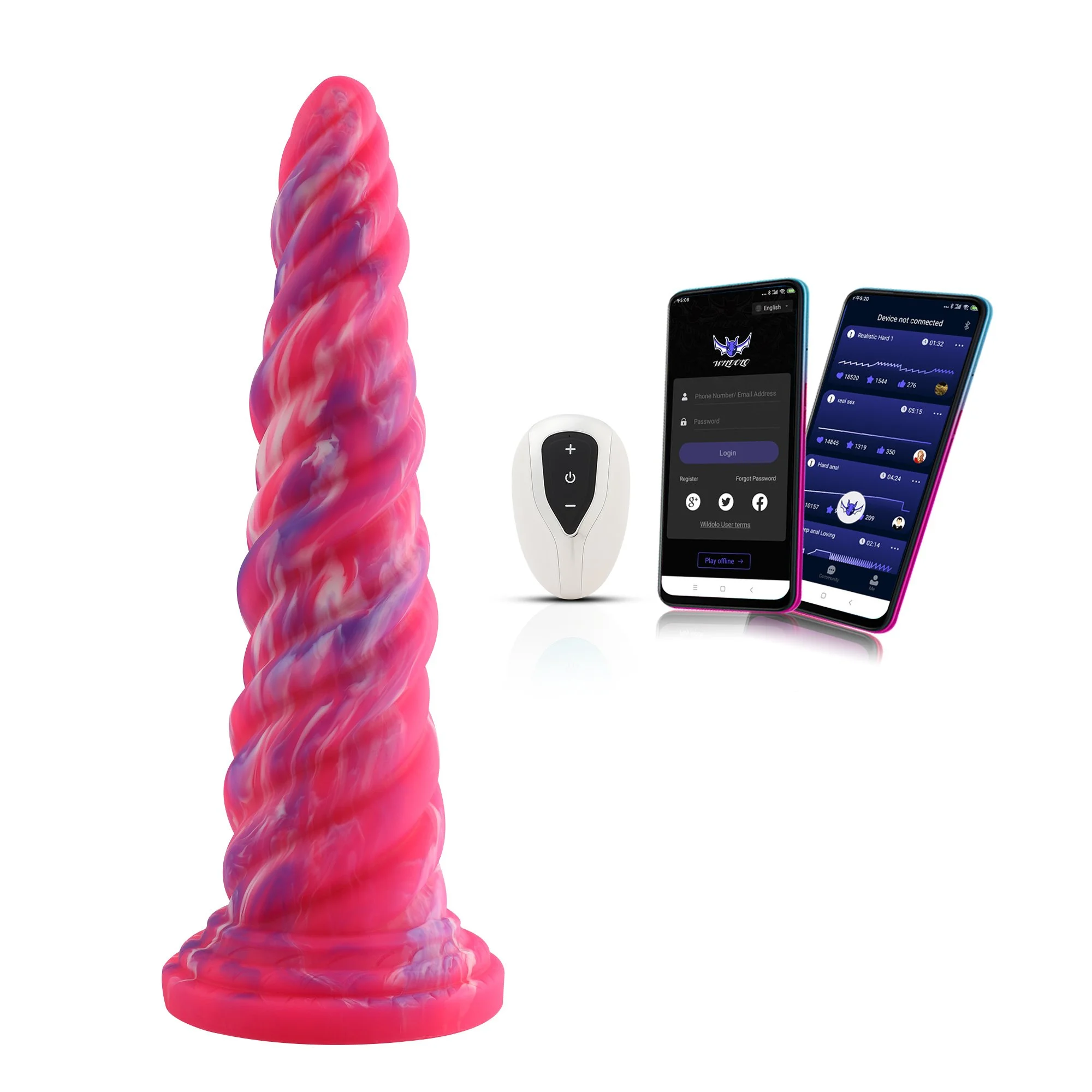 Wildolo Anale Fantasy Dildo Vibrator Met Zuignap Afstandsbediening 25 cm