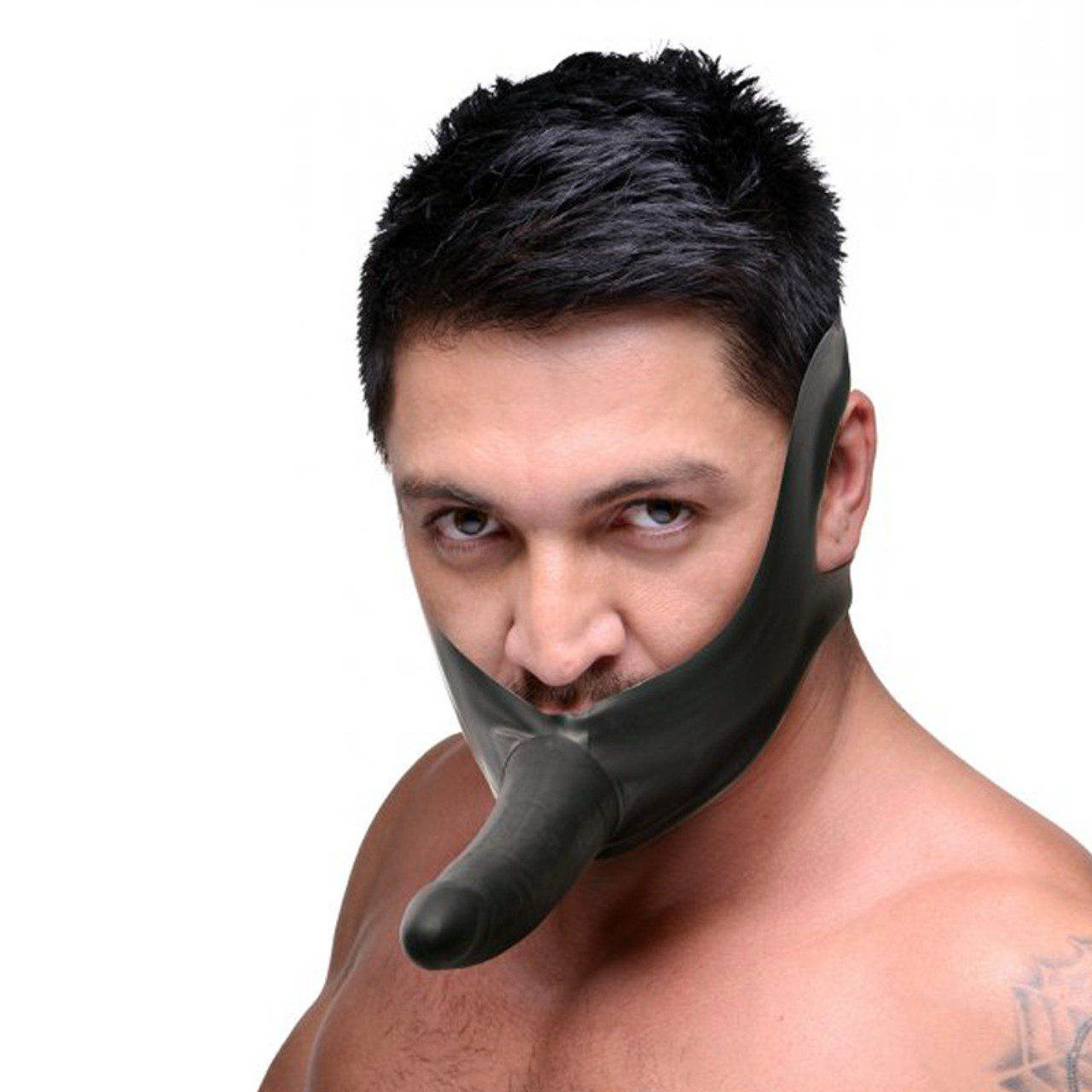 Master Series Face Fuk Strap-On Mouth Gag Dildo Black