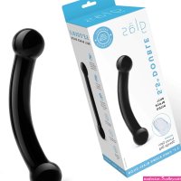 GLAS DOUBLE BULL BLACK DILDO